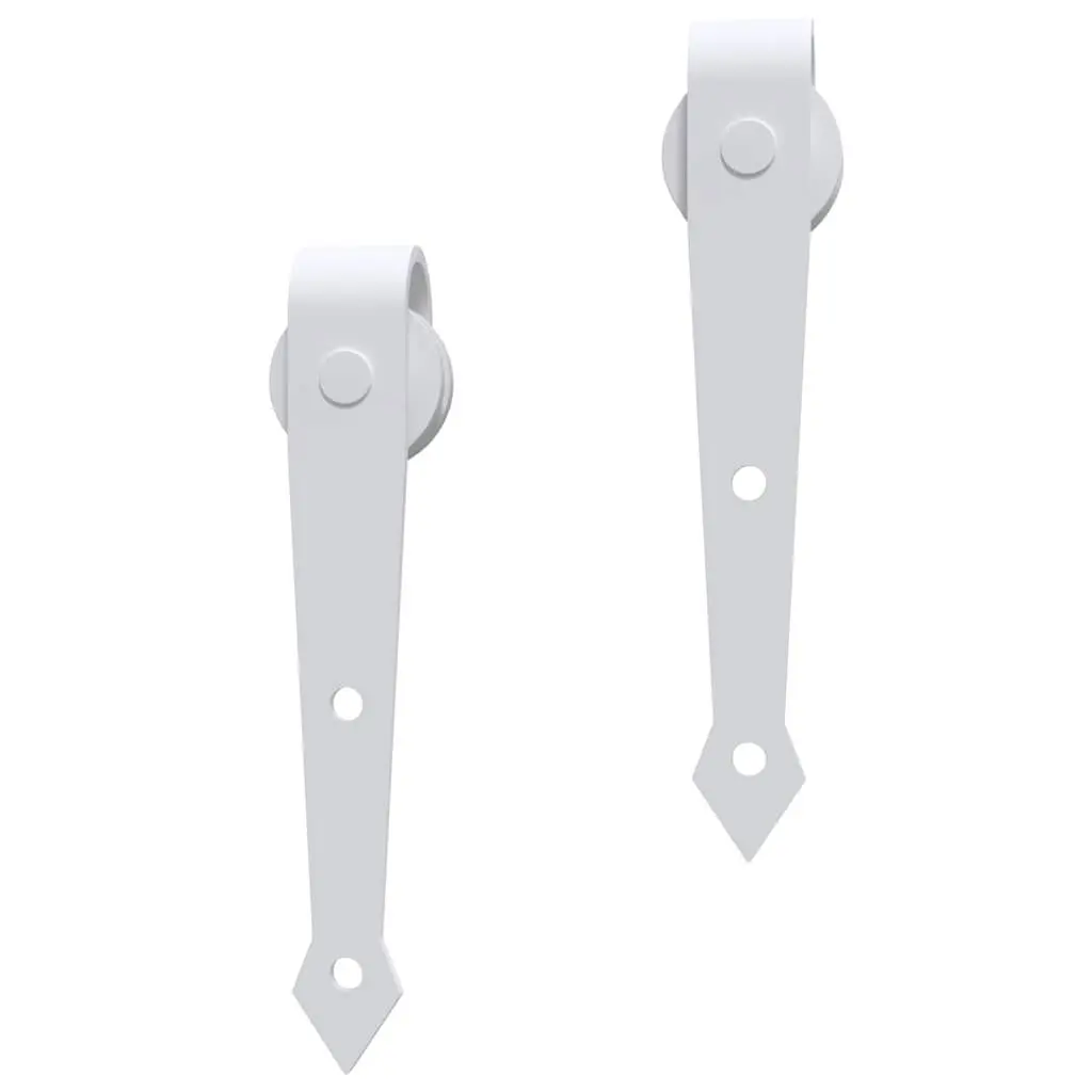 Sliding Door Hardware Kit 200cm Steel Track System White Barn Door Roller