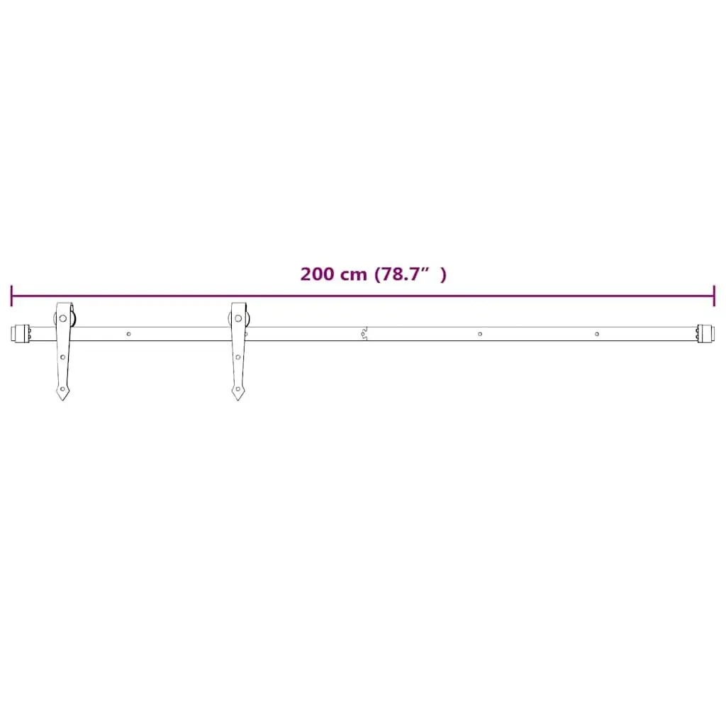 Sliding Door Hardware Kit 200cm Steel Track System White Barn Door Roller