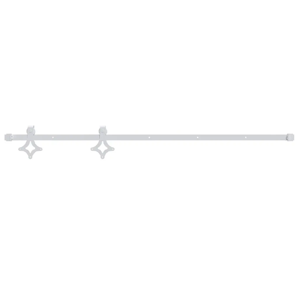 Sliding Door Hardware Kit 183cm Steel White Track Rail Floor Guide Barn Kitchen