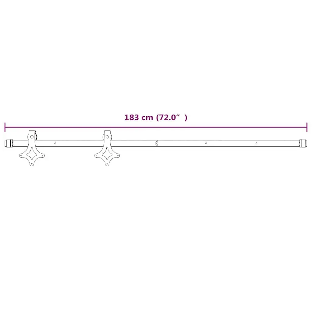 Sliding Door Hardware Kit 183cm Steel White Track Rail Floor Guide Barn Kitchen