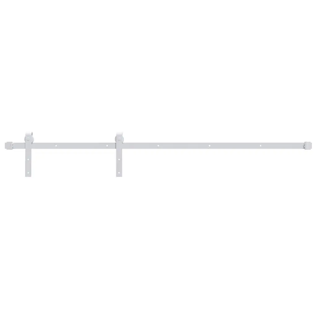 Sliding Door Kit White 183cm Steel Track Barn Door Hardware Internal Bearings Floor Guide