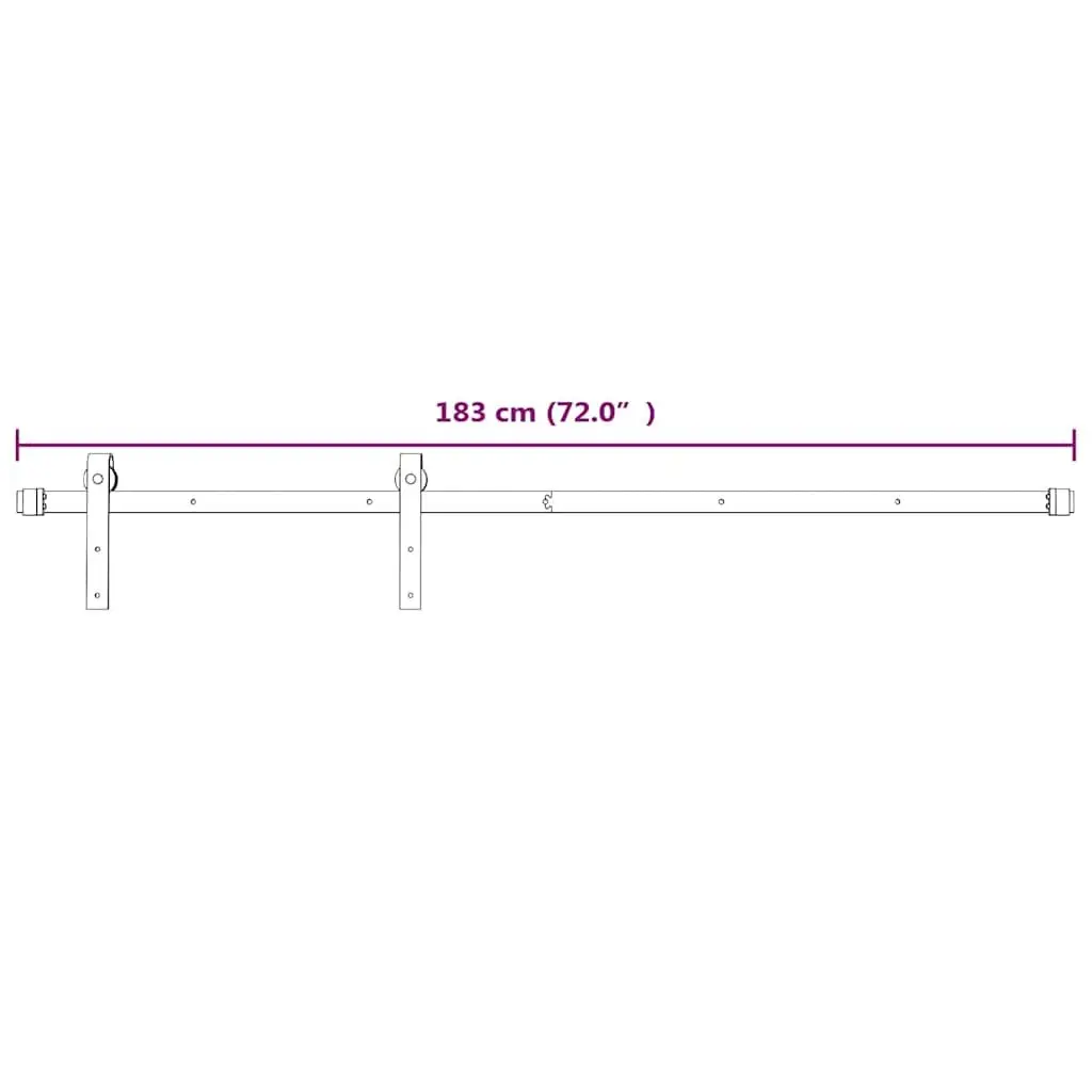 Sliding Door Kit White 183cm Steel Track Barn Door Hardware Internal Bearings Floor Guide