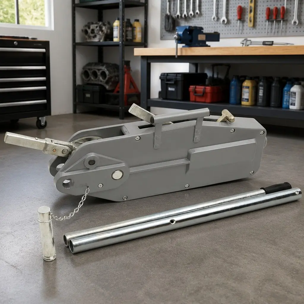 Hand Winch Manual Portable Aluminium 3200kg Telescopic Handle