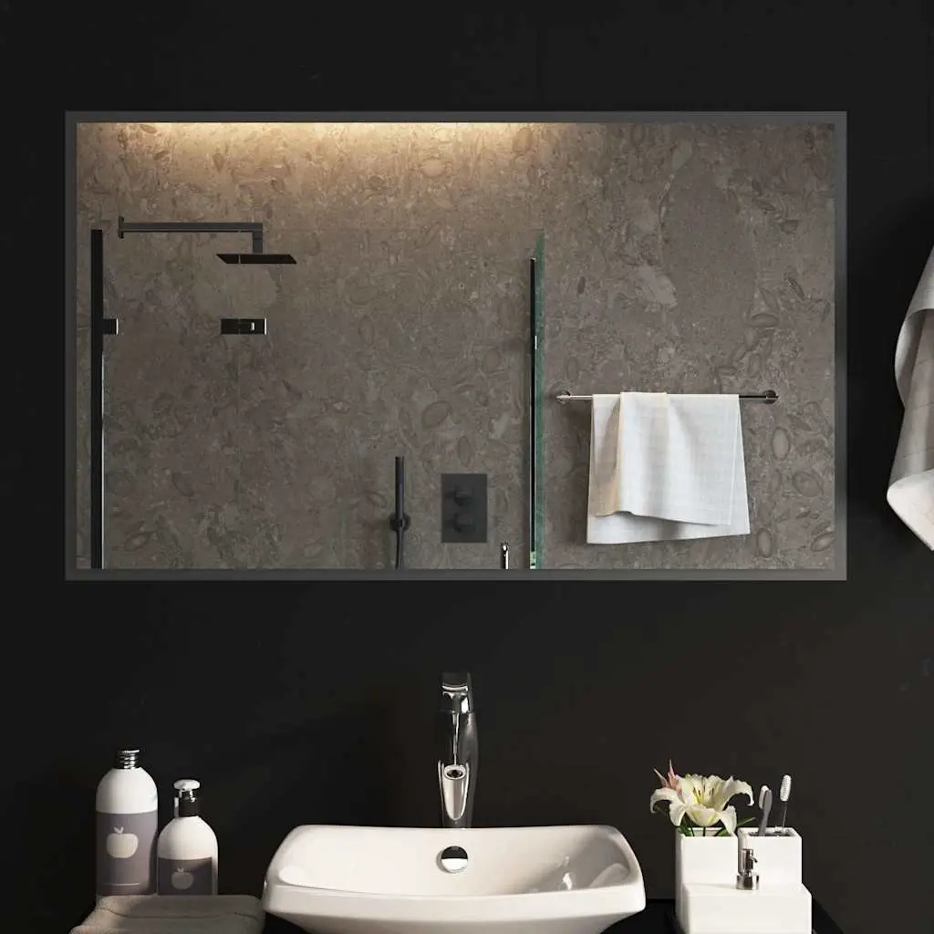 LED Bathroom Mirror 100x60 cm Waterproof Vanity Makeup Wall Mount USB