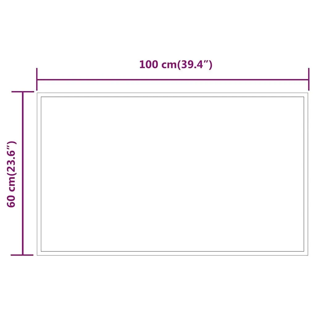 LED Bathroom Mirror 100x60 cm Waterproof Vanity Makeup Wall Mount USB