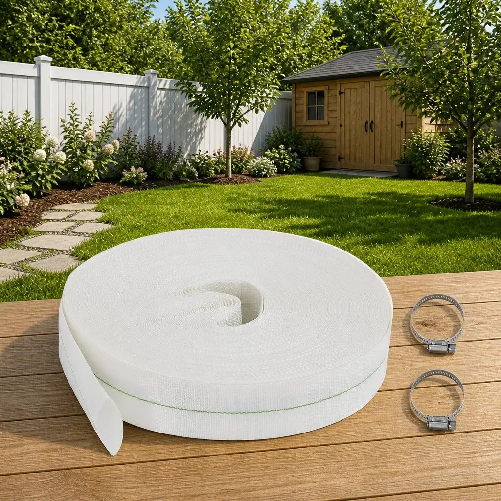 Flat Hose 1" PE Lining 25m Flexible Water Irrigation Coil Roll