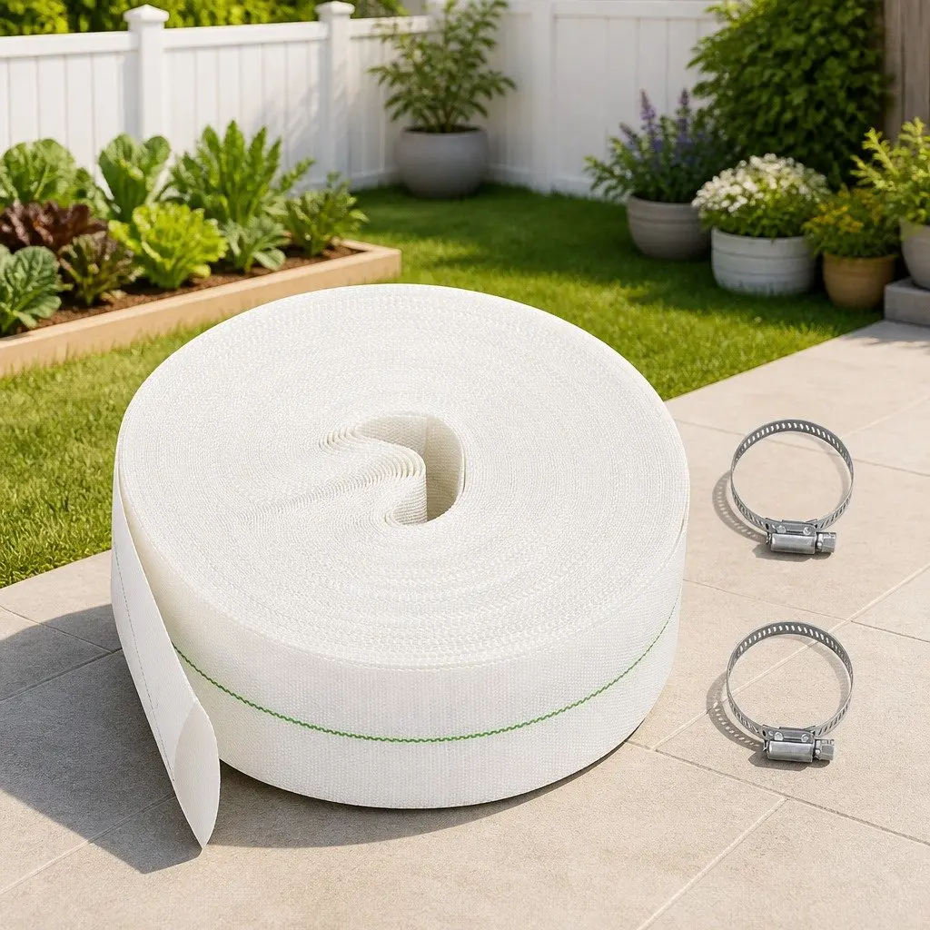Flat Hose 25m PE Lining Flexible Water Supply Irrigation Garden Pumping Reinforced Construction