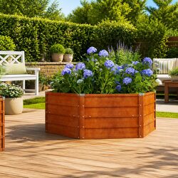 Versatile Corten Steel Hexagon Planter for Your Outdoor Areas
