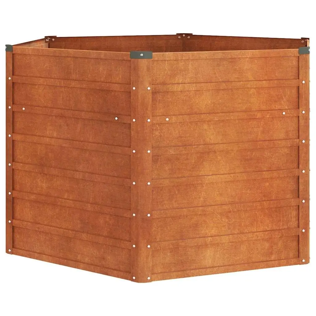 Hexagon Garden Raised Bed Planter Box Outdoor Vegetable Flower Herb Corten Steel