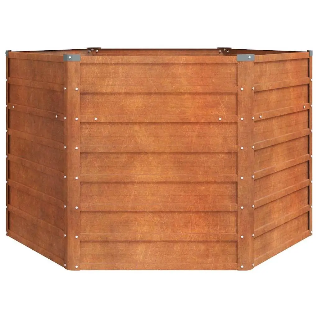 Hexagon Garden Raised Bed Planter Box Outdoor Vegetable Flower Herb Corten Steel