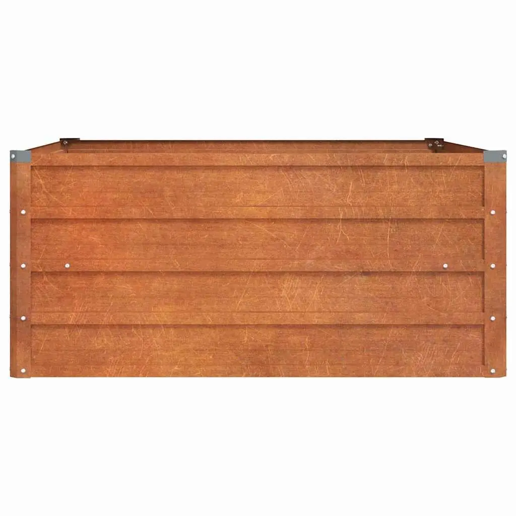 Corten Steel Garden Planter Raised Bed Open Bottom Brown 100cm x 100cm x 45cm