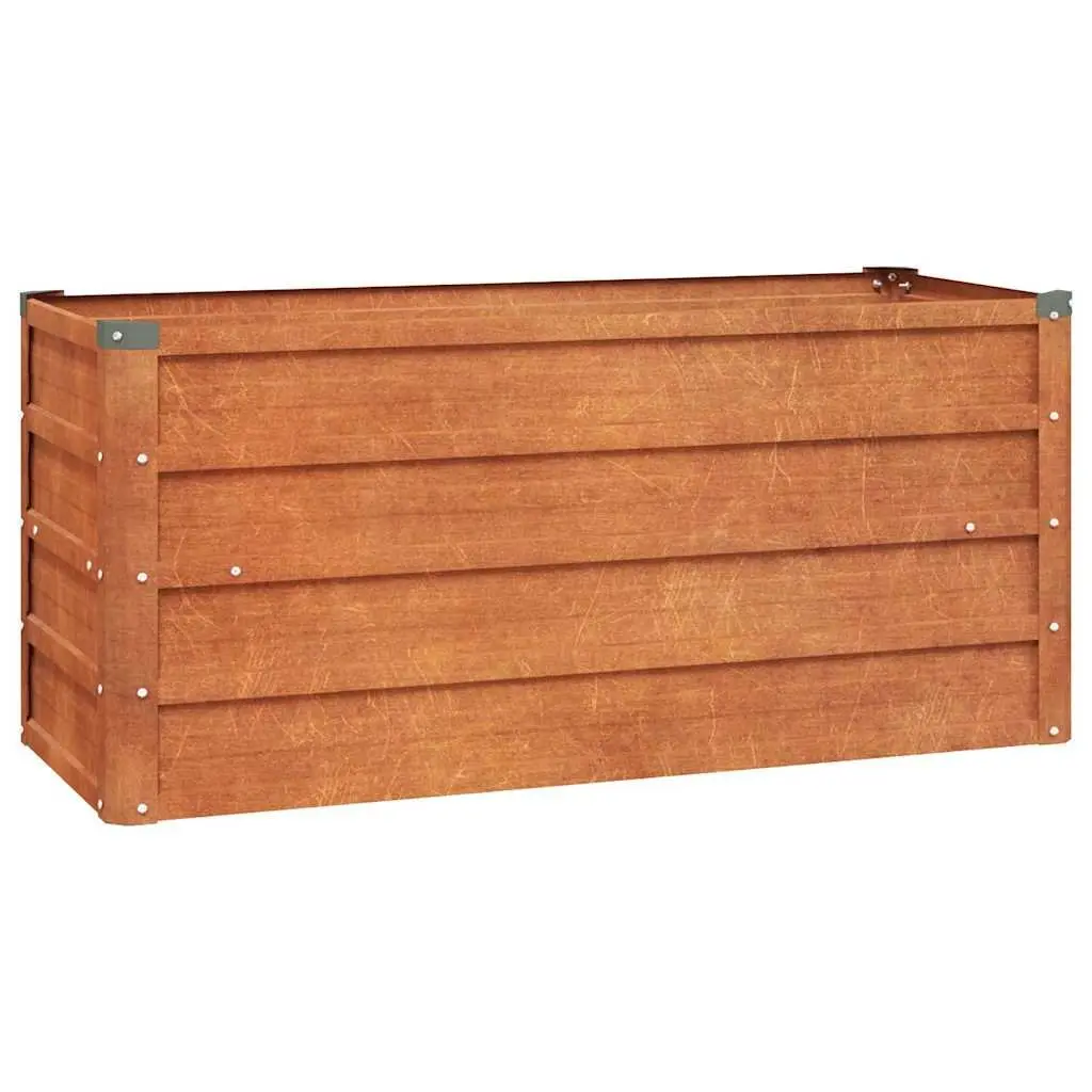 Garden Raised Bed Planter Box Corten Steel 100 x 40 x 45 cm Brown Outdoor Vegetables Herbs