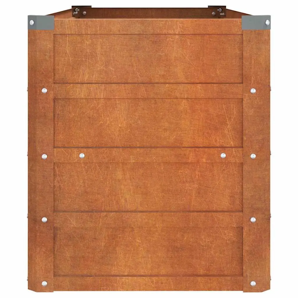 Garden Raised Bed Planter Box Corten Steel 100 x 40 x 45 cm Brown Outdoor Vegetables Herbs