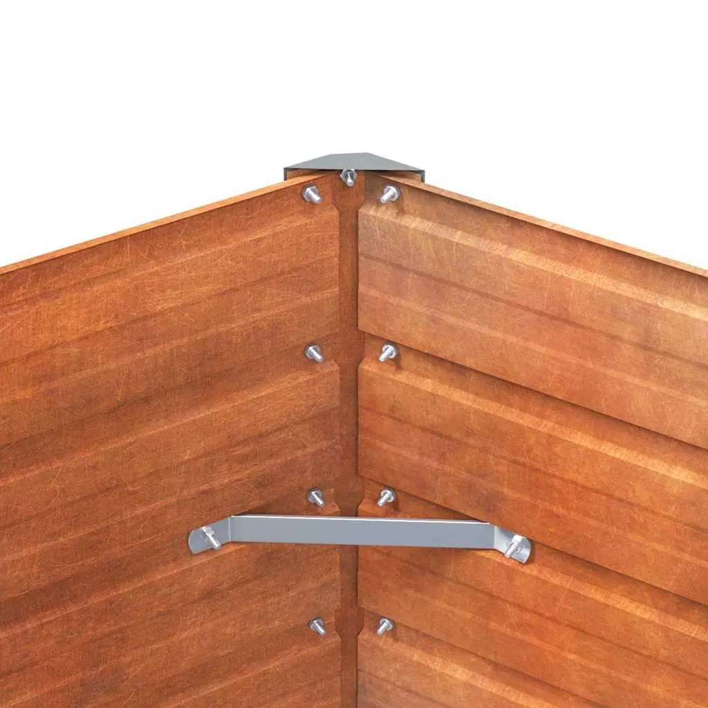 Garden Raised Bed Planter Box Corten Steel 100 x 40 x 45 cm Brown Outdoor Vegetables Herbs