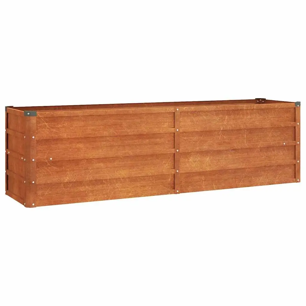 Garden Raised Bed Corten Steel Weathering Planter 160x40x45cm Brown Outdoor