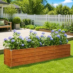 Practical Corten Steel Raised Bed Planter for Any Space