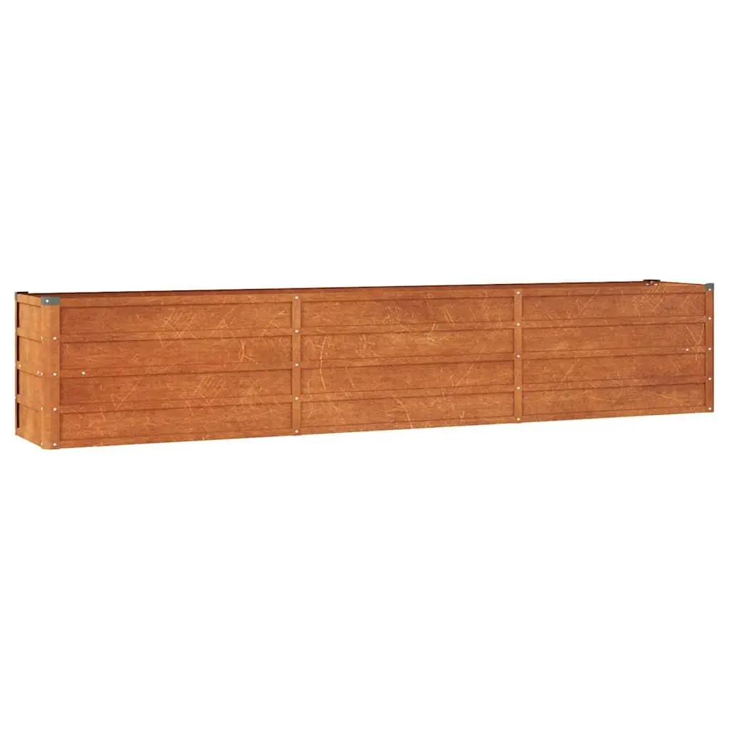 Corten Steel Garden Raised Bed Planter 240x40x45 cm Weathering Steel Outdoor