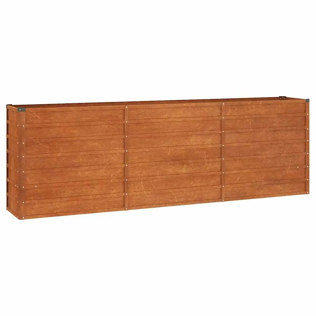 Garden Raised Bed Planter Box Weathering Steel 240 x 40 x 77 cm Brown