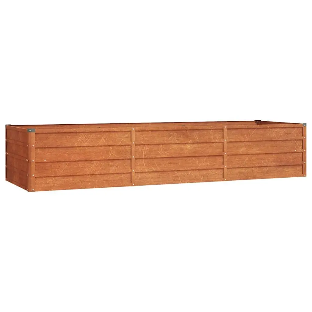 Corten Steel Raised Garden Bed Outdoor Planter Box 240x80x45cm Brown Weather Resistant