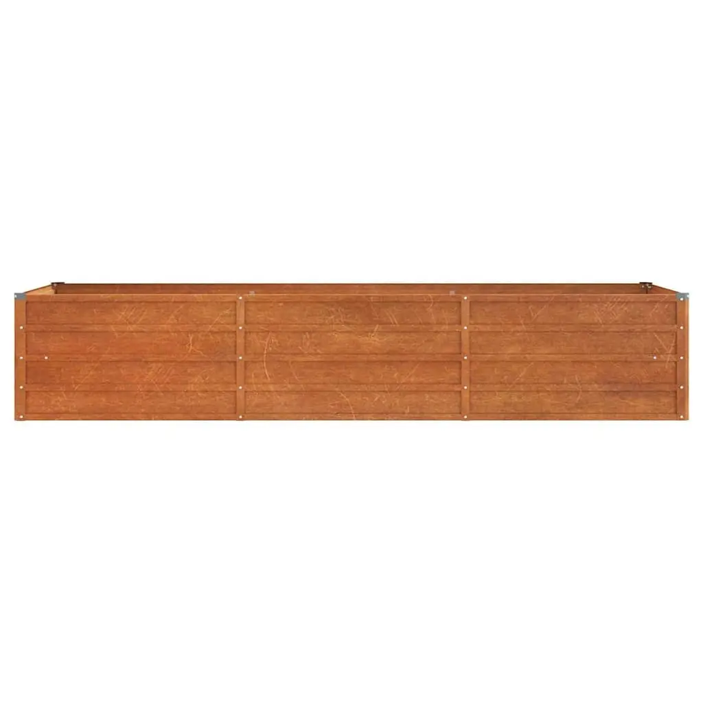 Corten Steel Raised Garden Bed Outdoor Planter Box 240x80x45cm Brown Weather Resistant