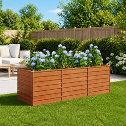 Versatile Corten Steel Raised Bed 240x80x77cm for Any Space