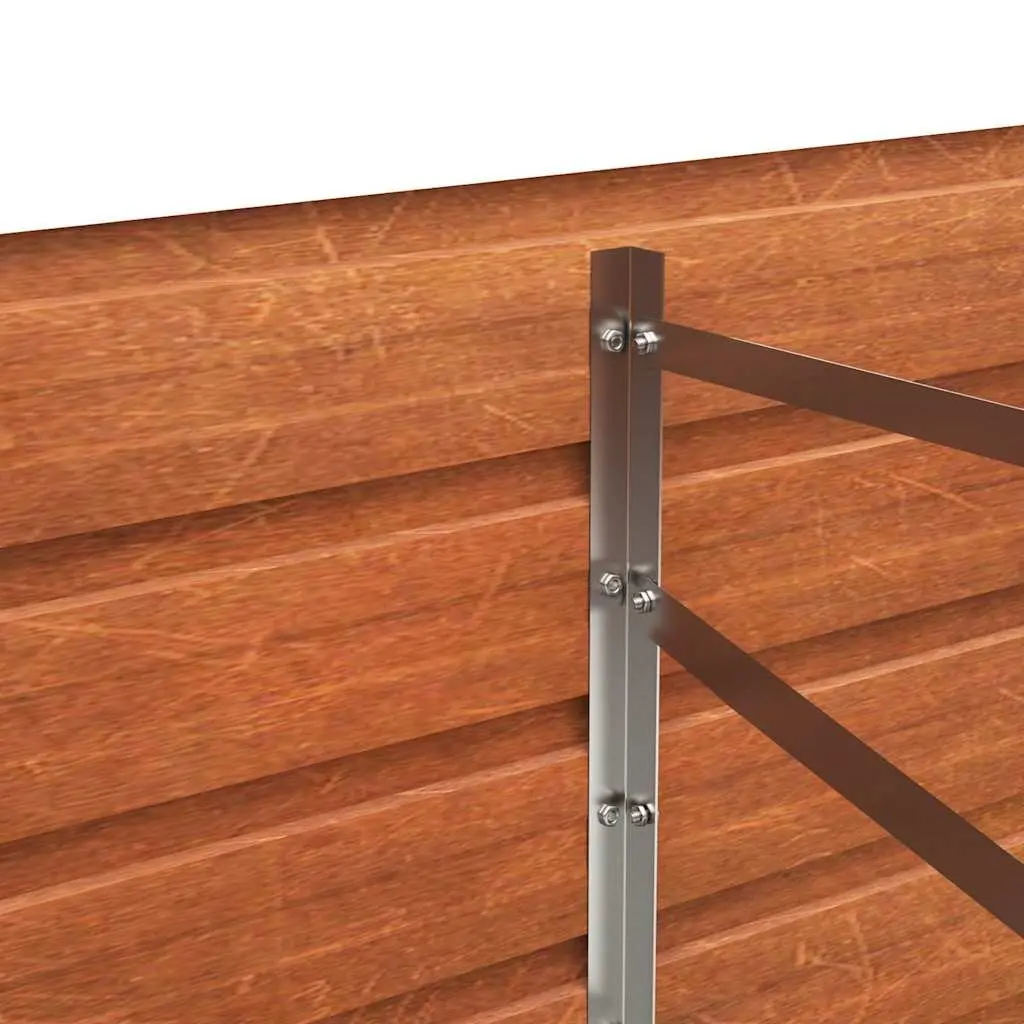 Garden Raised Bed Planter Corten Steel Brown 240x80x77cm Weathering Frame