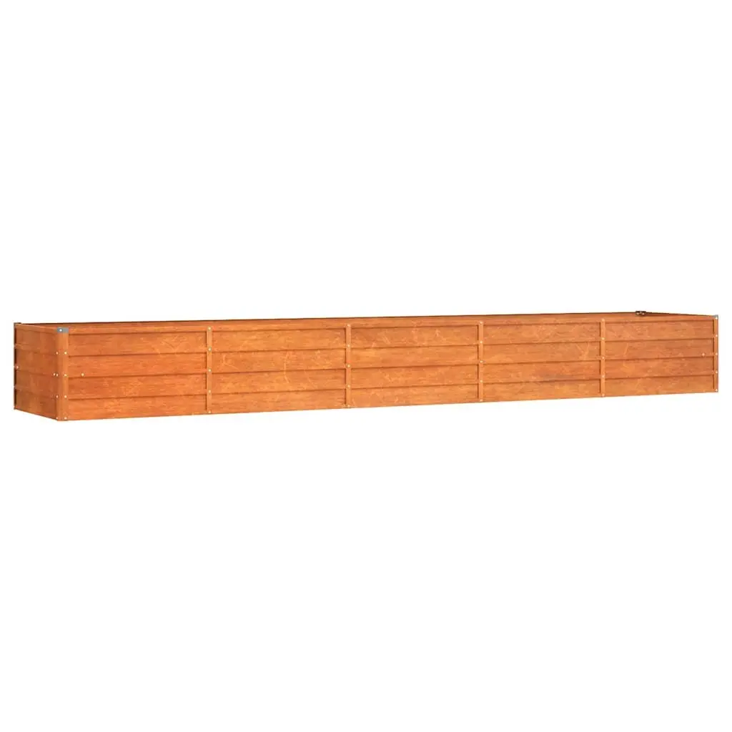 Garden Raised Bed Planter Corten Steel 400x80x45cm Brown Outdoor