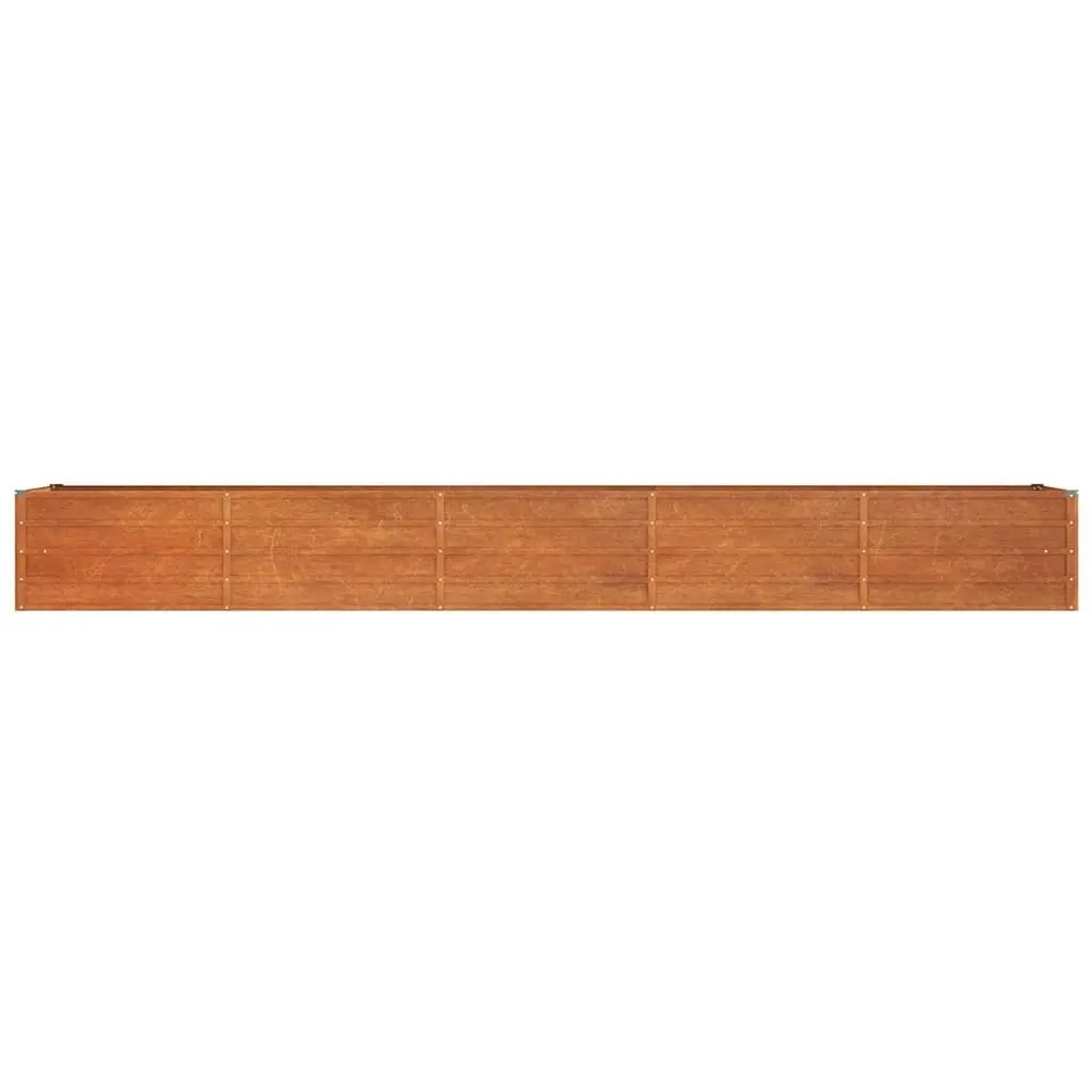 Garden Raised Bed Planter Corten Steel 400x80x45cm Brown Outdoor