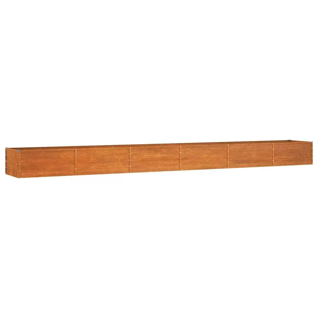 Garden Raised Bed Planter Corten Steel 600 x 80 x 45 cm Brown Outdoor Vegetable