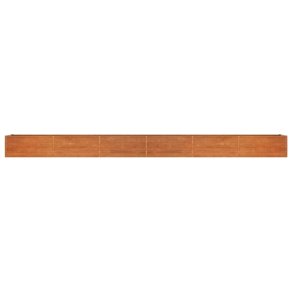 Garden Raised Bed Planter Corten Steel 600 x 80 x 45 cm Brown Outdoor Vegetable