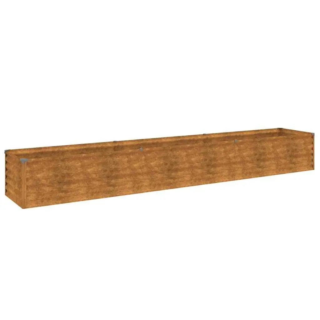 Garden Raised Bed Corten Steel 291x50x36cm Brown Planter Box