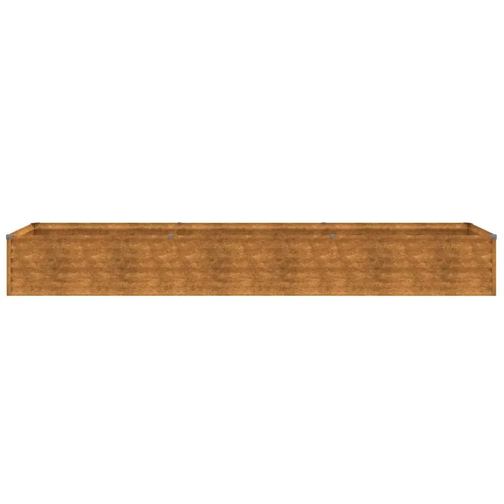 Garden Raised Bed Corten Steel 291x50x36cm Brown Planter Box
