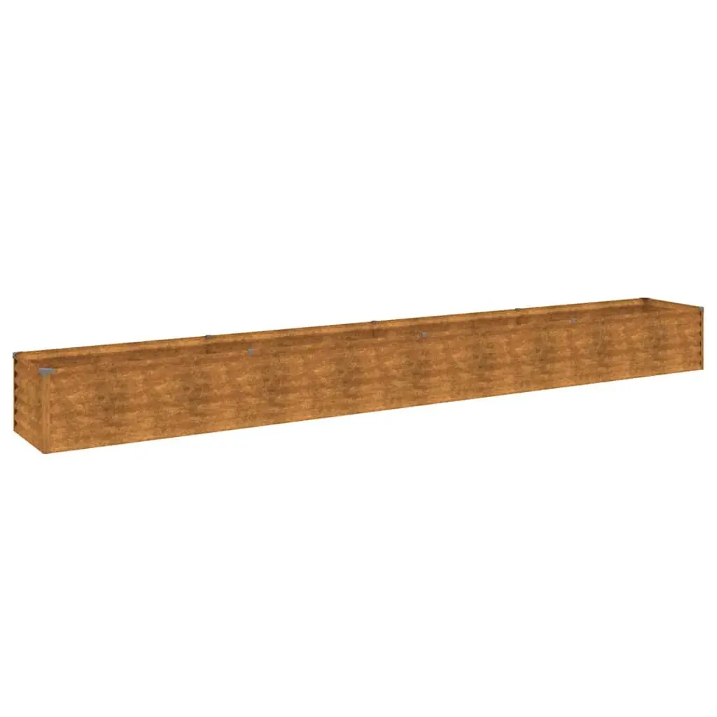 Corten Steel Planter Box Garden Raised Bed 386x50x36cm Outdoor Vegetables Herbs Flowers
