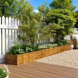 Durable Corten Steel Raised Bed for Outdoor Use 482x50x36 cm