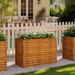 Practical Corten Steel Garden Bed for Any Outdoor Space