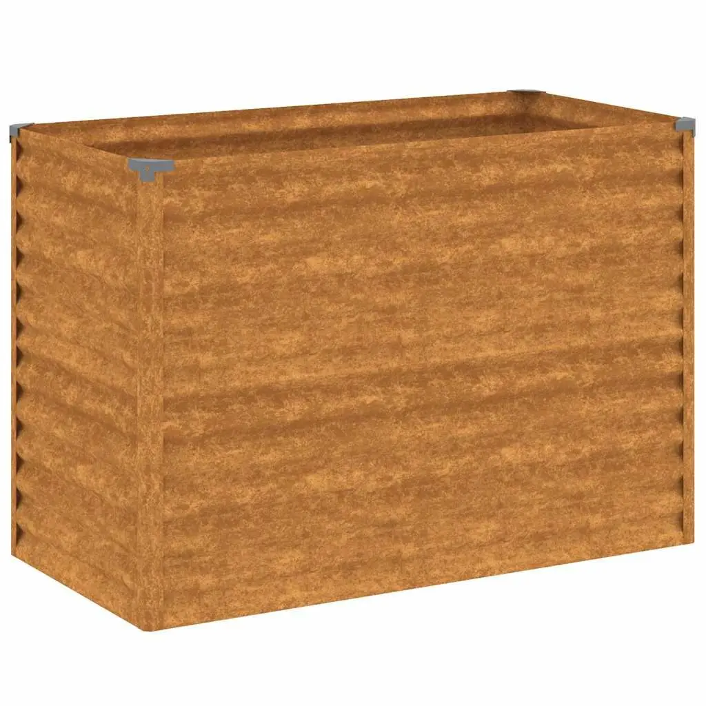 Garden Raised Bed Planter Corten Steel 100x50x69 cm Brown Weathering Outdoor