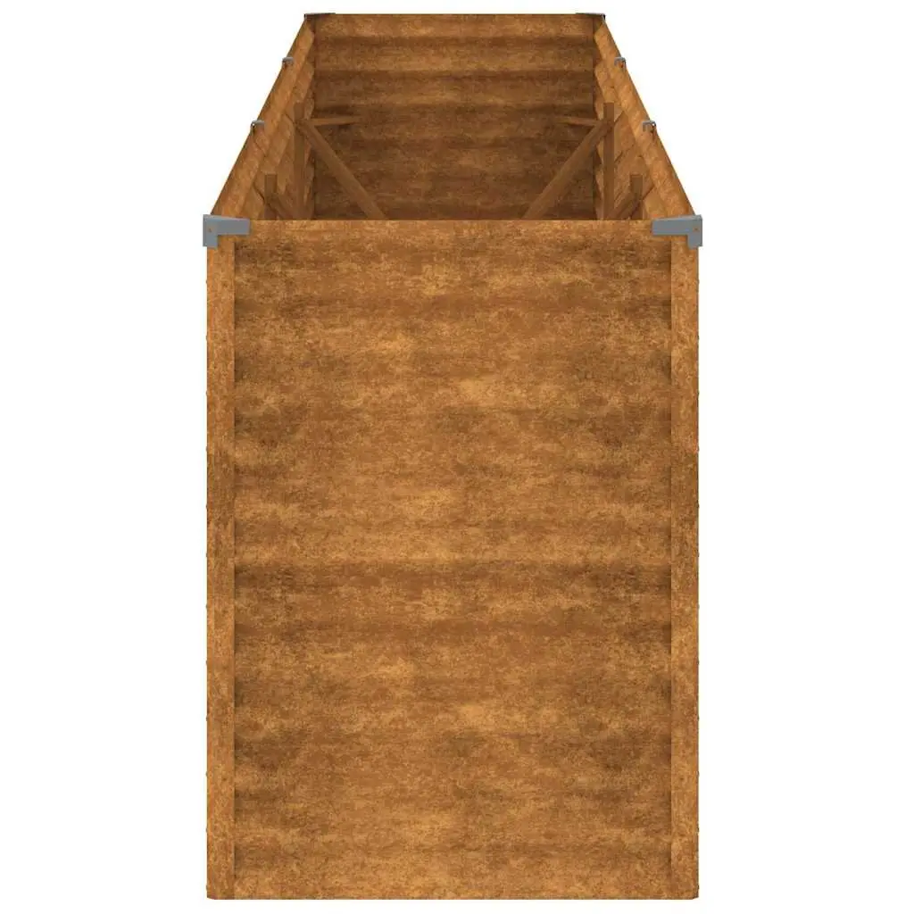Raised Garden Bed Planter Corten Steel 291x50x69 cm Brown Outdoor Vegetable Flower Box