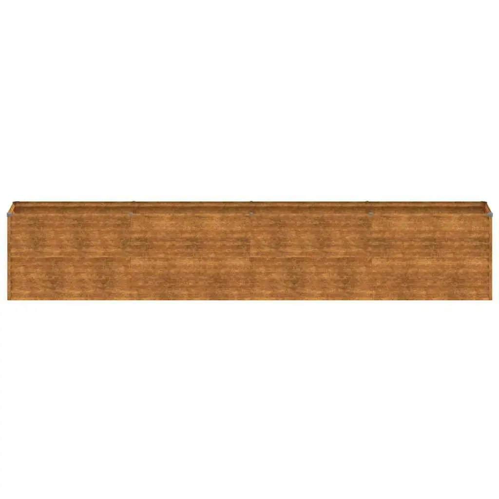 Garden Raised Bed Corten Steel 385x50x69 cm Brown Planter Box Outdoor