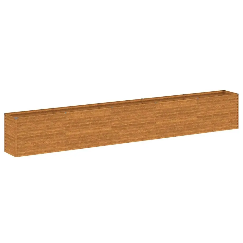 Corten Steel Garden Planter Box 482 x 50 x 69 cm Brown Outdoor Raised Bed for Vegetables Herbs and Flowers
