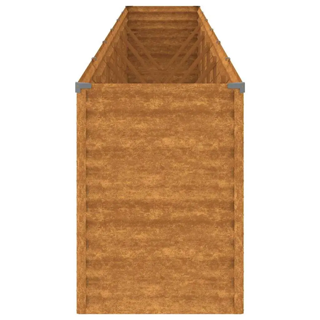 Corten Steel Planter Box Outdoor Vegetable Garden Raised Bed Brown 579 x 100 x 36 cm