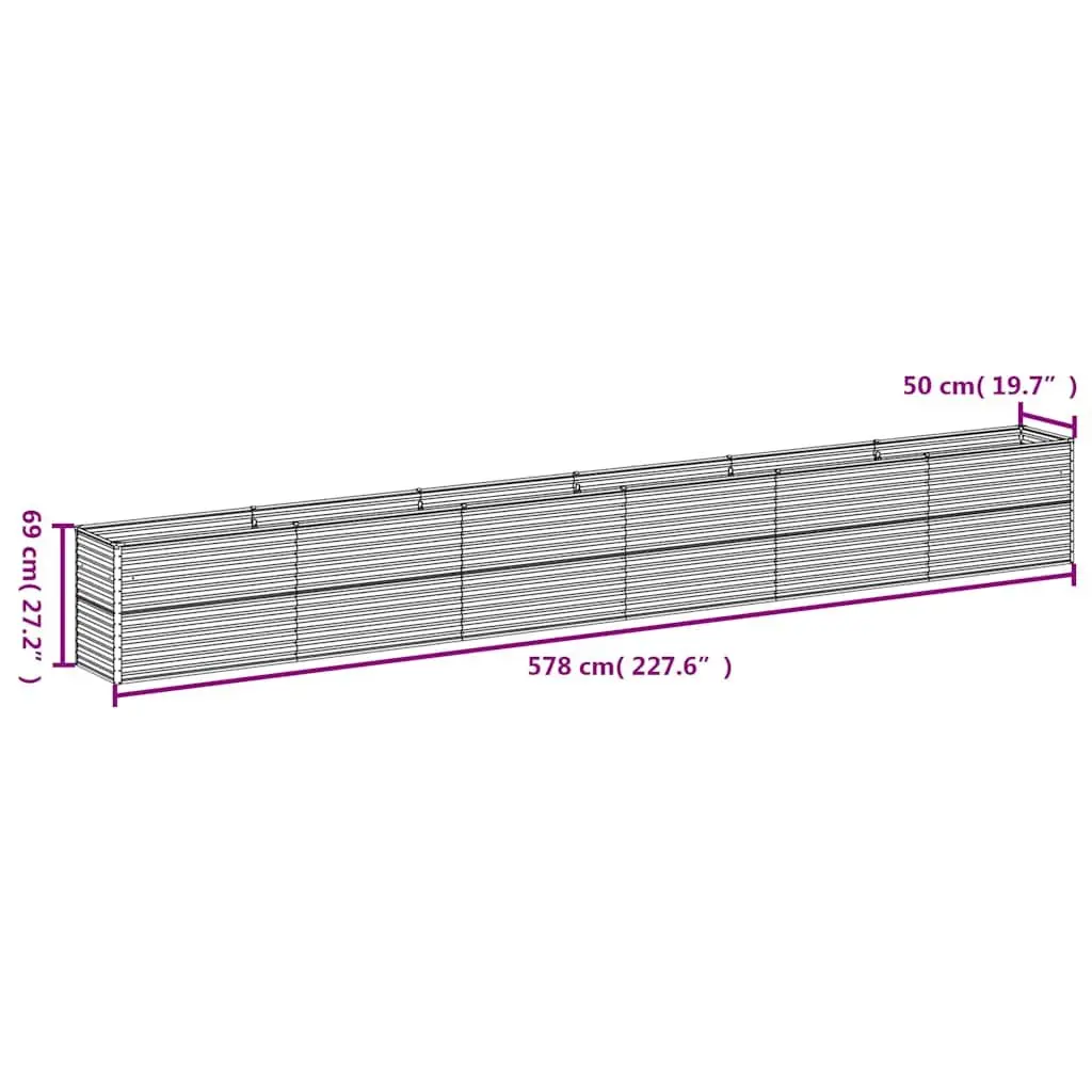 Corten Steel Planter Box Outdoor Vegetable Garden Raised Bed Brown 579 x 100 x 36 cm
