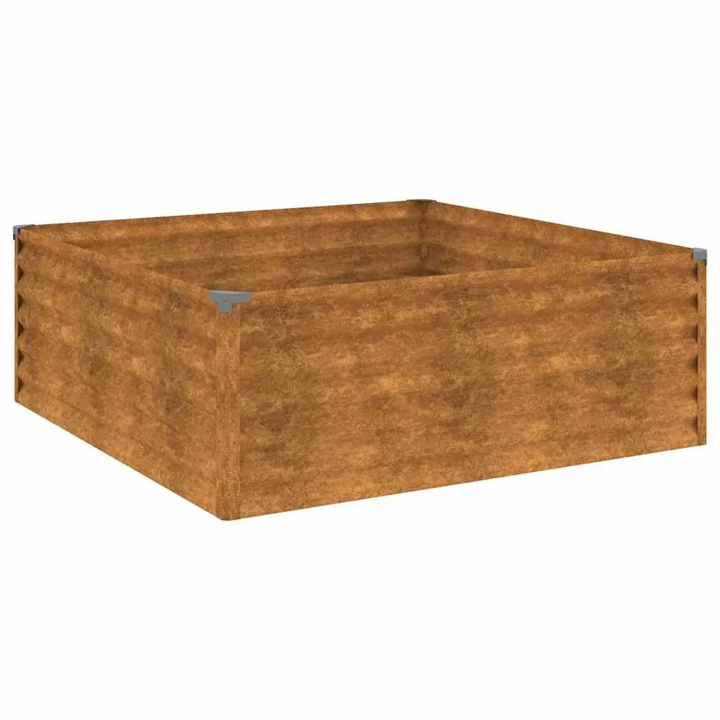 Garden Raised Bed 100x100x36 cm Corten Steel Brown Planter Box Outdoor