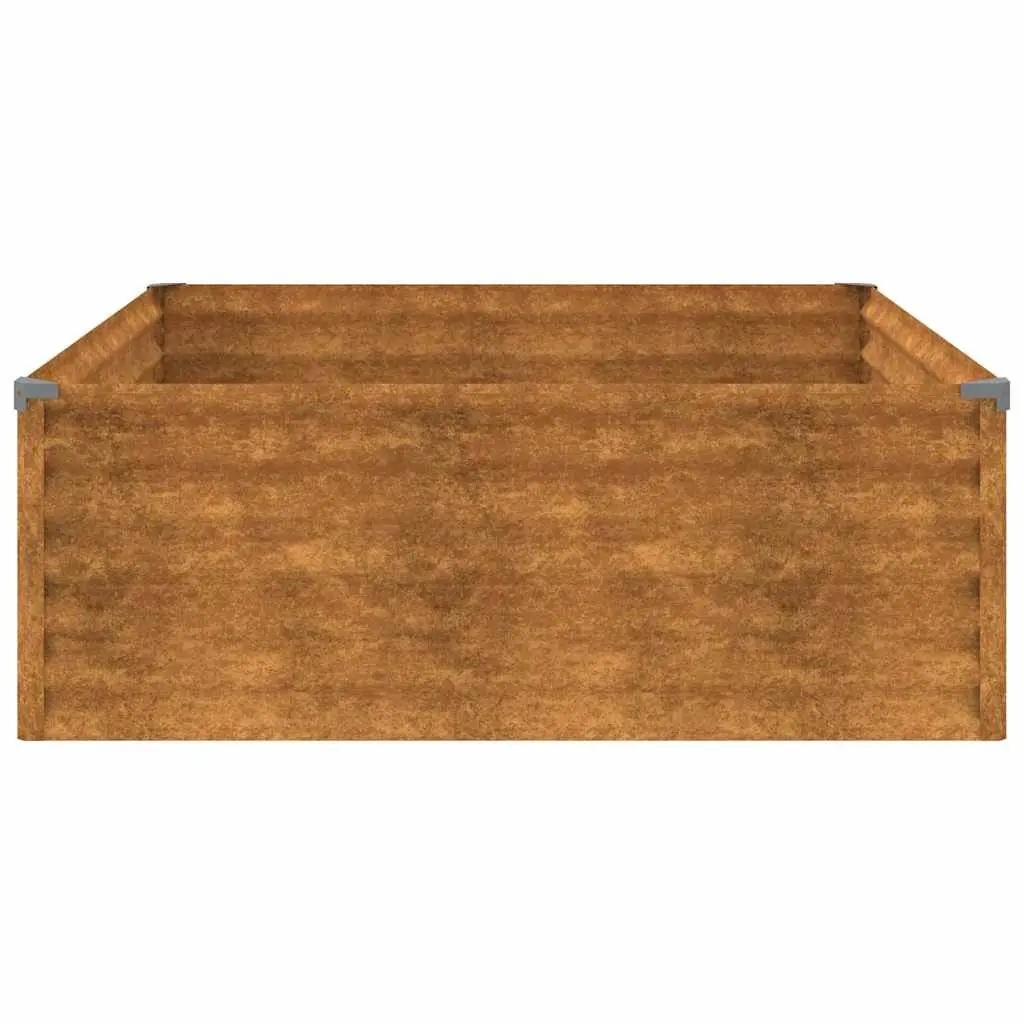 Garden Raised Bed 100x100x36 cm Corten Steel Brown Planter Box Outdoor