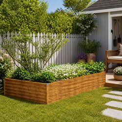 Practical Corten Steel Raised Bed for Your Garden