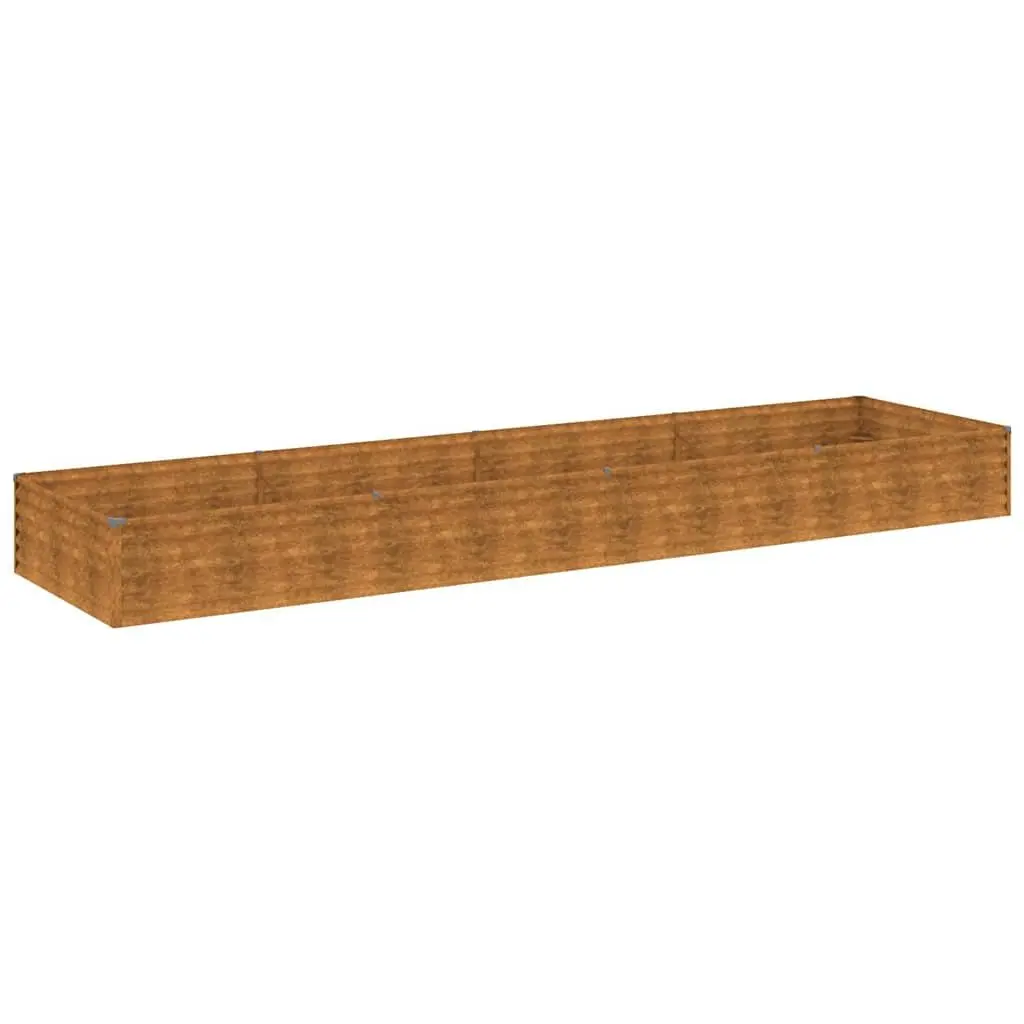 Corten Steel Garden Planter 387x100x36cm Raised Bed Outdoor Vegetable Flower Brown