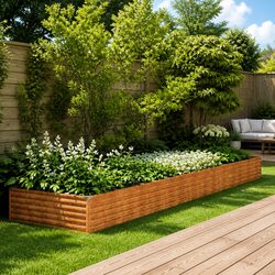 Versatile Corten Steel Planter Box for Home Gardens