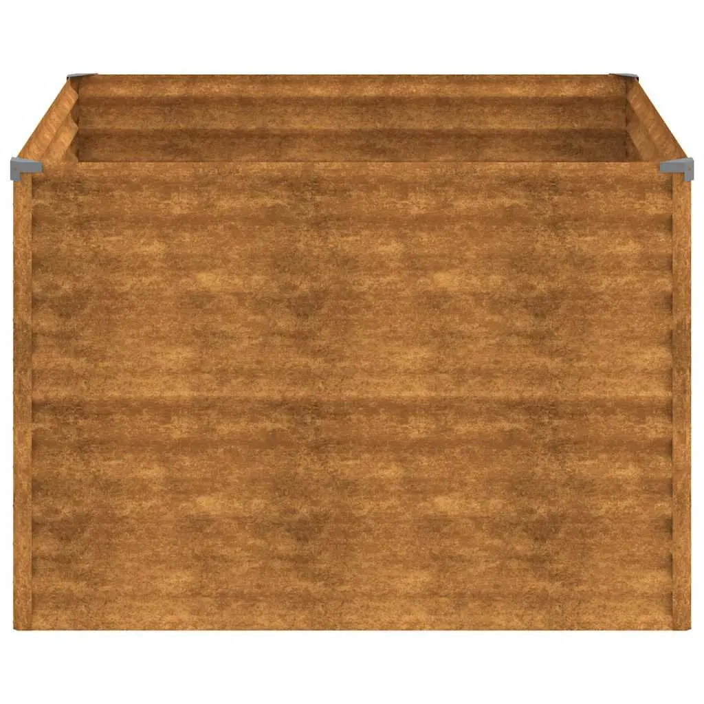 Garden Raised Bed Corten Steel 100x100x69 cm Brown Planter Box Outdoor Flower