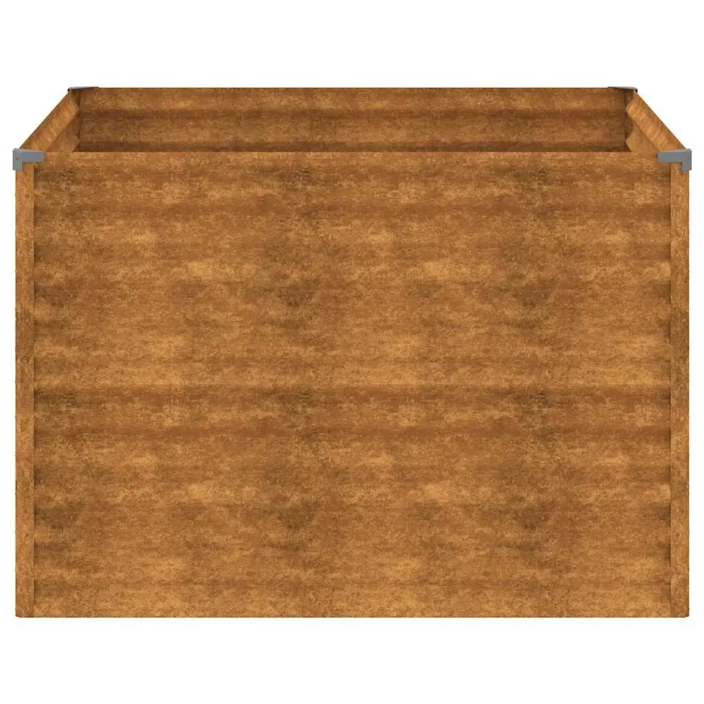 Garden Raised Bed Corten Steel 100x100x69 cm Brown Planter Box Outdoor Flower