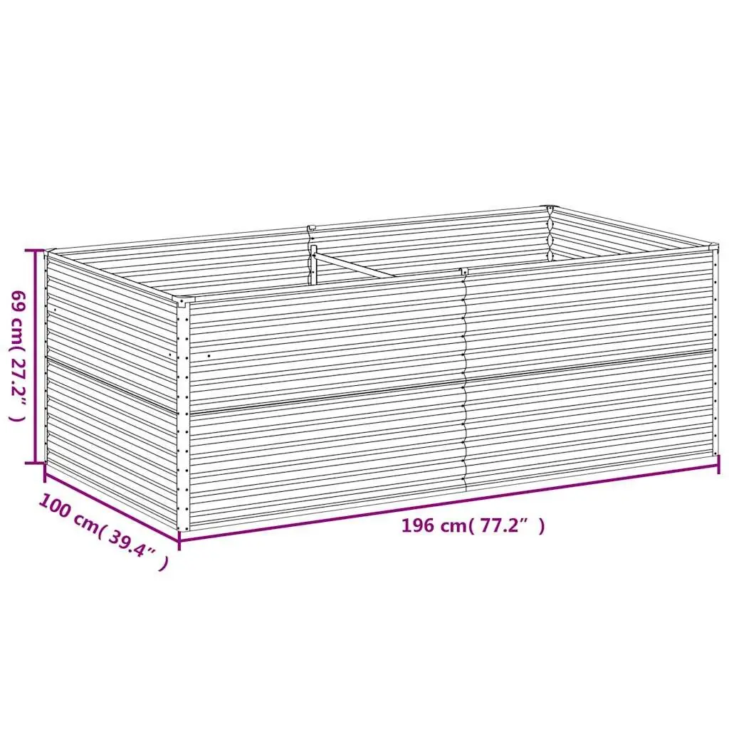 Garden Raised Bed Planter Box 196x100x69 cm Outdoor Vegetable Flower Herb