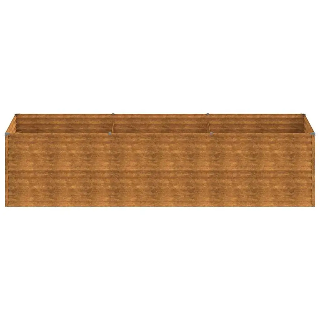 Garden Raised Bed Planter 290x100x69 cm Corten Steel Brown Outdoor Flower Box